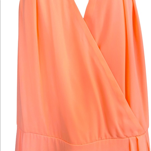 NWOT Coral Formal Prom Bridesmaid Wedding Dress Flowing Tiered Ruffles Size 24 - Picture 3 of 9